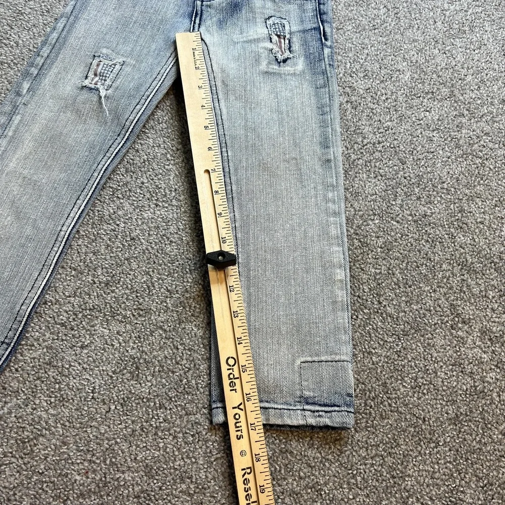 Vintage & Denim Jeans Boys 4 Light‎ Wash Distressed American Flag Patch Straight